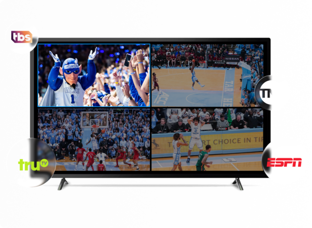 Gemini Air logo with banner reading “Includes $40/mo. in apps” above Disney+, Hulu, and ESPN icons, alongside a DIRECTV Gemini Air streaming device and remote control.